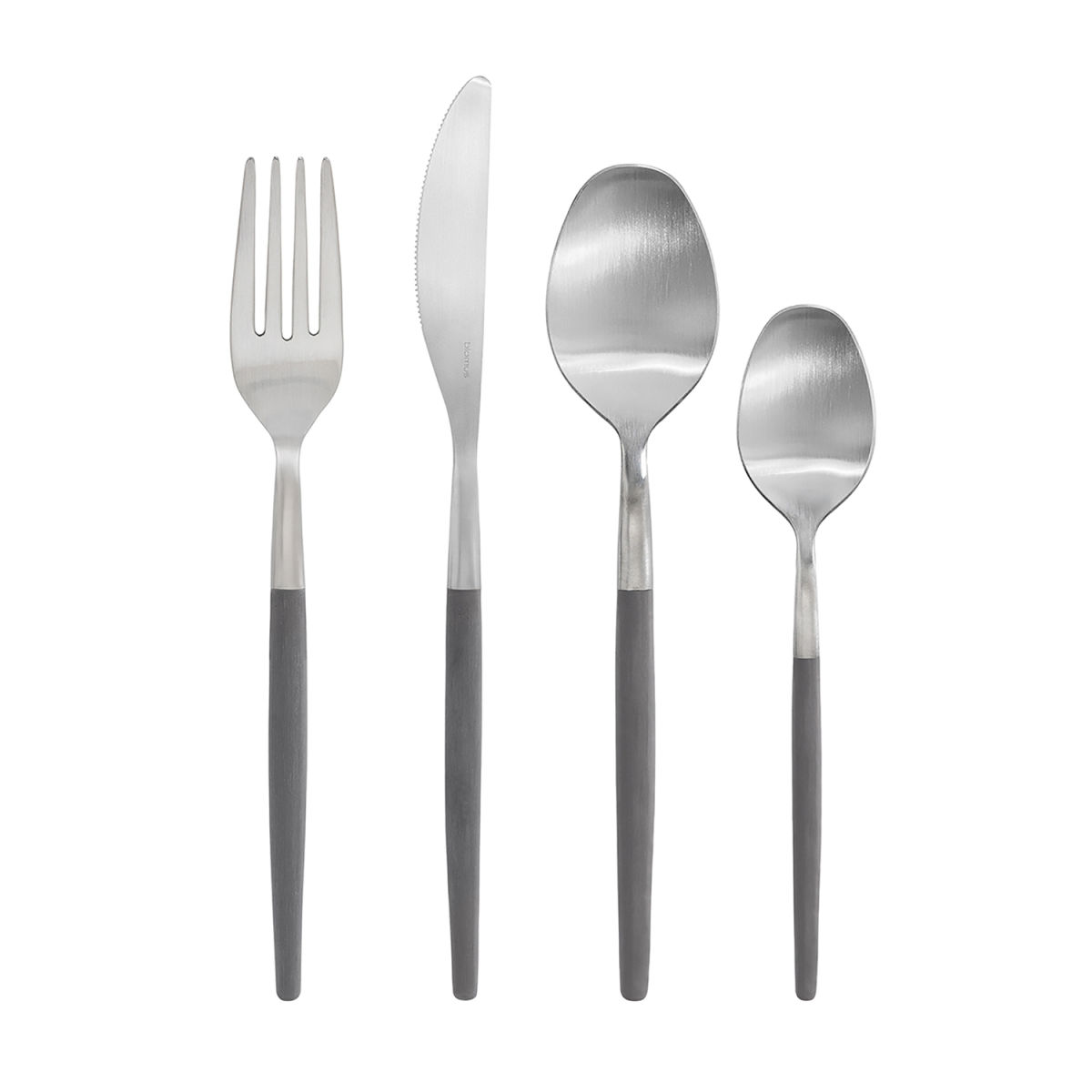 blomus Besteck-Set -MAXIME- 16-tlg. 20 cm (L); silber, Griff grau; 1 Set(s) / Pack