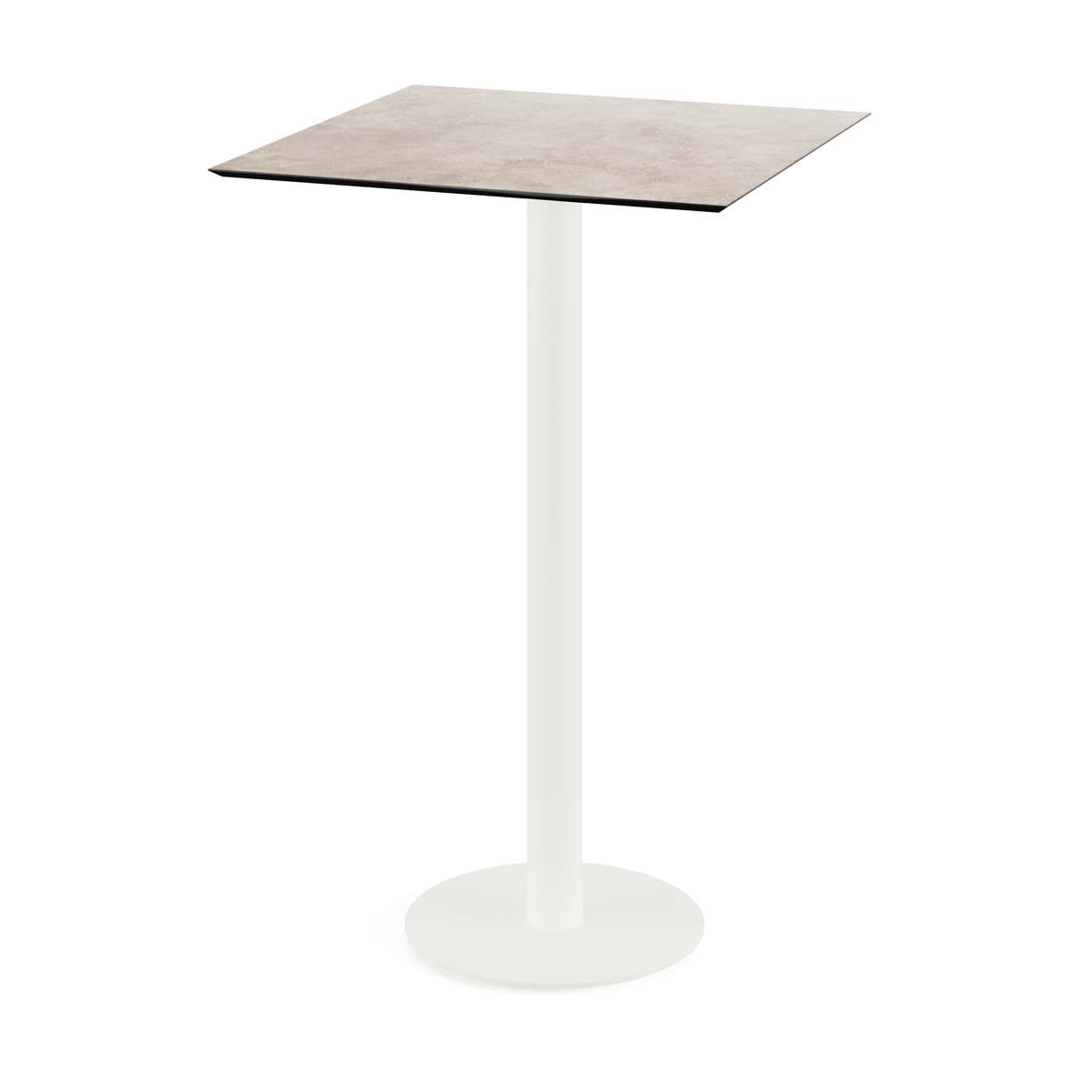 Feros Urban Stehtisch Weiß Gestell + HPL quadratisch 70x70x109.2 cm (LxBxH); sand; quadratisch