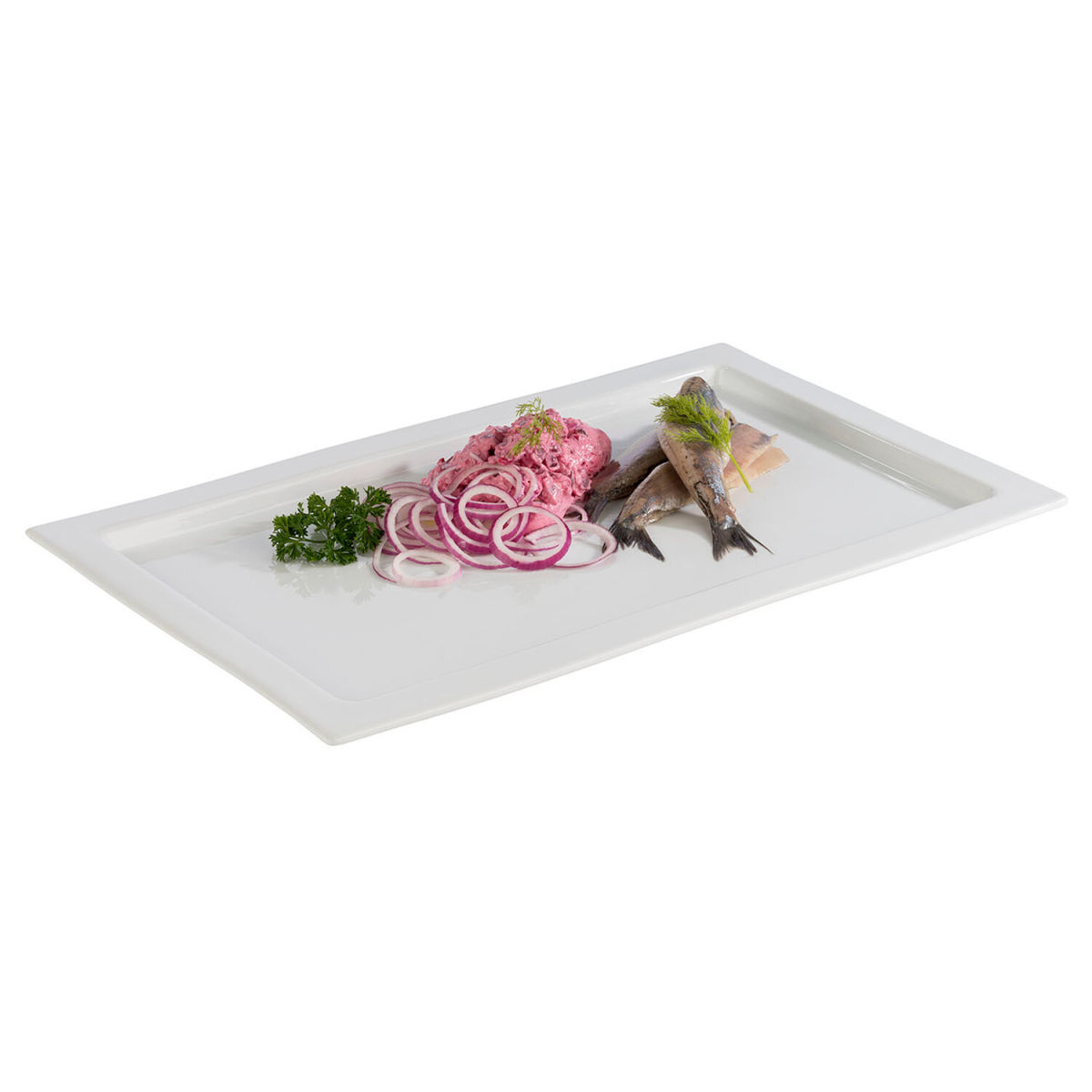 APS GN 1/1 Tablett FRAMES, Porzellan 53x32.5x2 cm (LxBxH); weiß; rechteckig