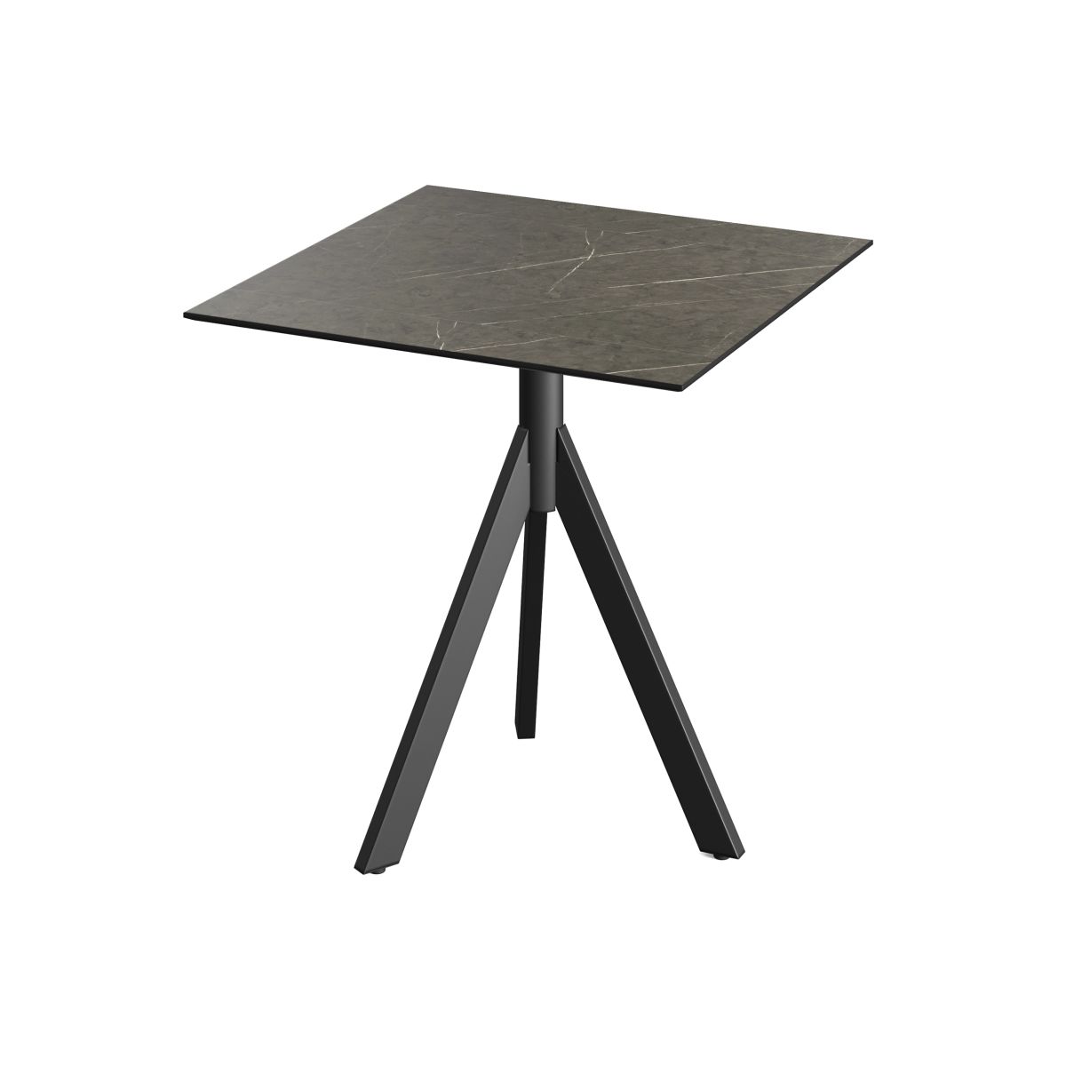 Feros Infinity Tripod Terrassentisch frame + HPL 70x70 cm 70x70x74 cm (LxBxH); schwarz/braun; quadratisch