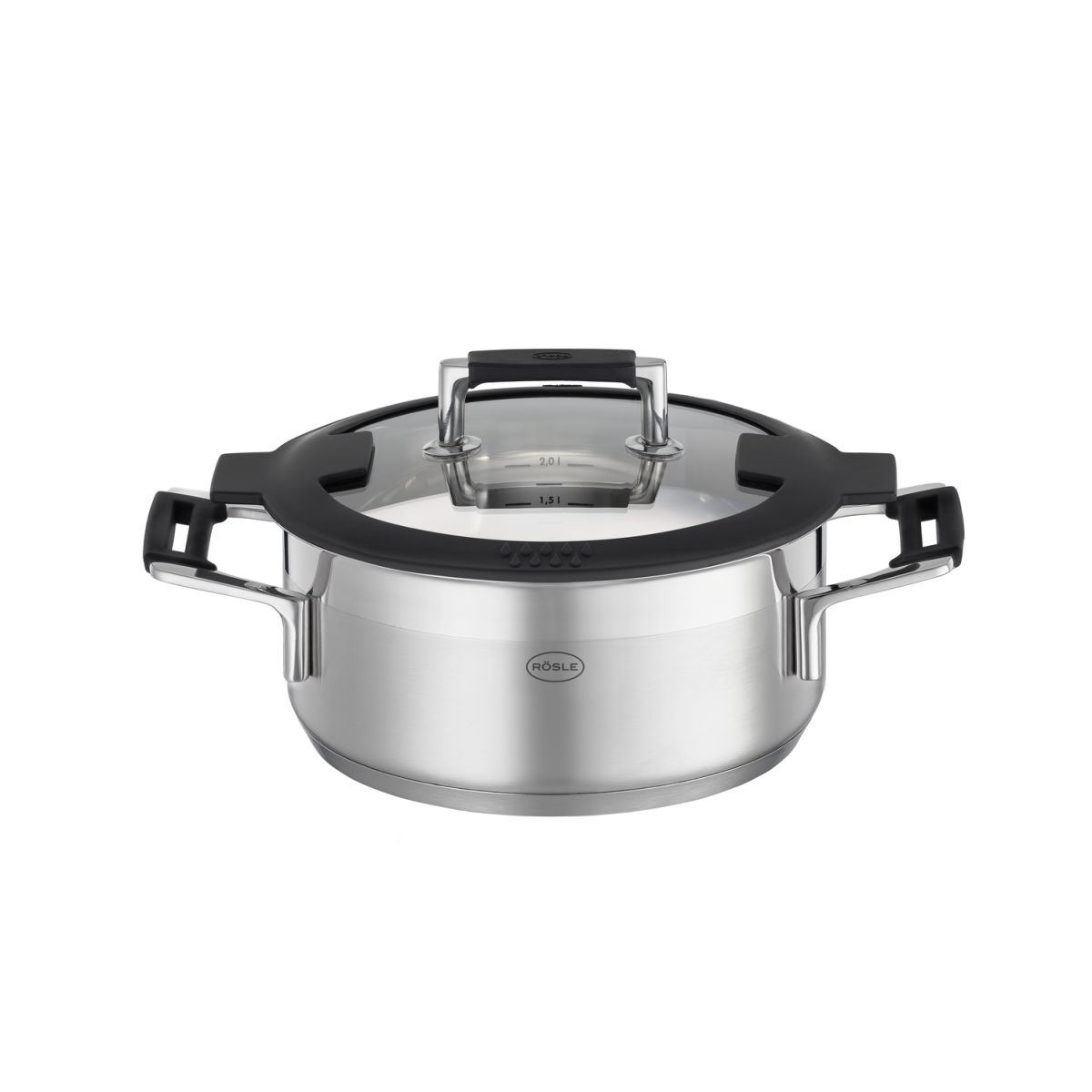 RÖSLE Bratentopf 20 cm Silence Pro 30.3x21.5x14.6 cm (LxBxH); silber/schwarz