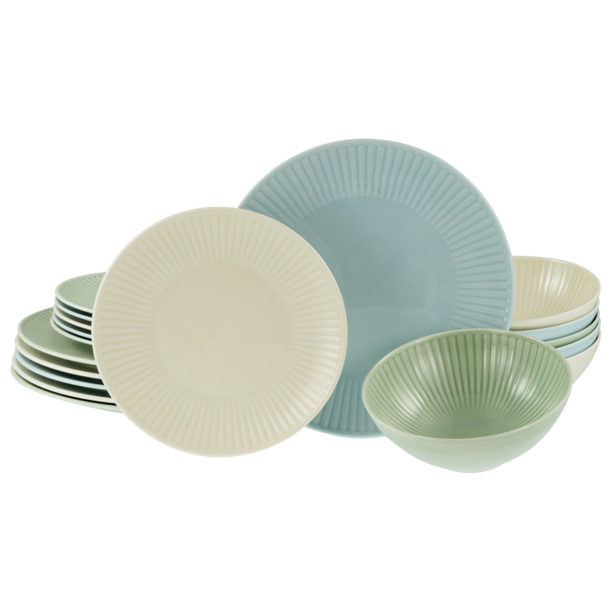 Valencia pastello - set di piatti da 18 pezzi CreaTable; multicolore