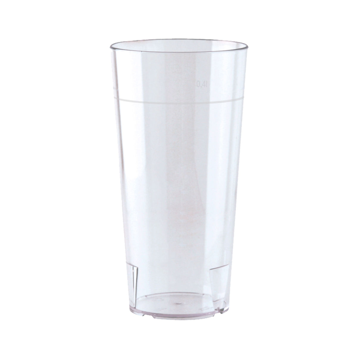WACA Trinkbecher SAN Kunststoff 400 ml, 7.5x14.5 cm (ØxH); transparent; 0.4 l Eichstrich, 50 Stück / Pack