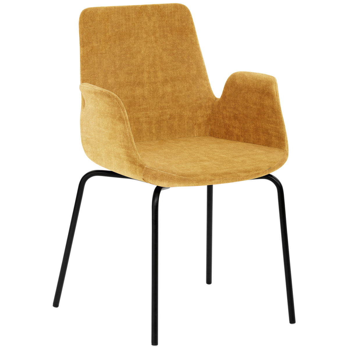 Mayer Sitzmöbel Sessel 2009 Polyester-Stoff, mit Armlehnen 58x59x87 cm (BxTxH); Sitz senf, Gestell schwarz