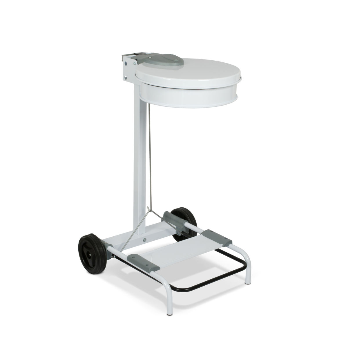 STIL CASA Stil Casa Abfallbeutelhalter, Stahl lackiert, Pedalöffnung, elastischer Beutelhalter 110 l, 54.6x60x94 cm (LxBxH); weiß