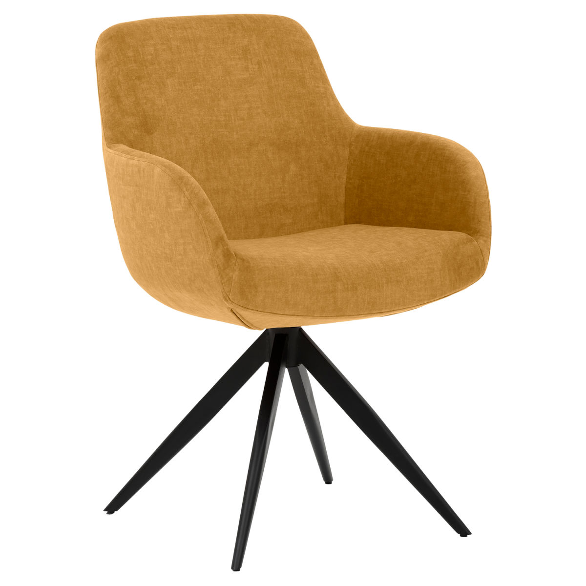Mayer Sitzmöbel Sessel 2137 gepolsterter Sessel 60x61x85 cm (BxTxH); Sitz senf, Gestell schwarz