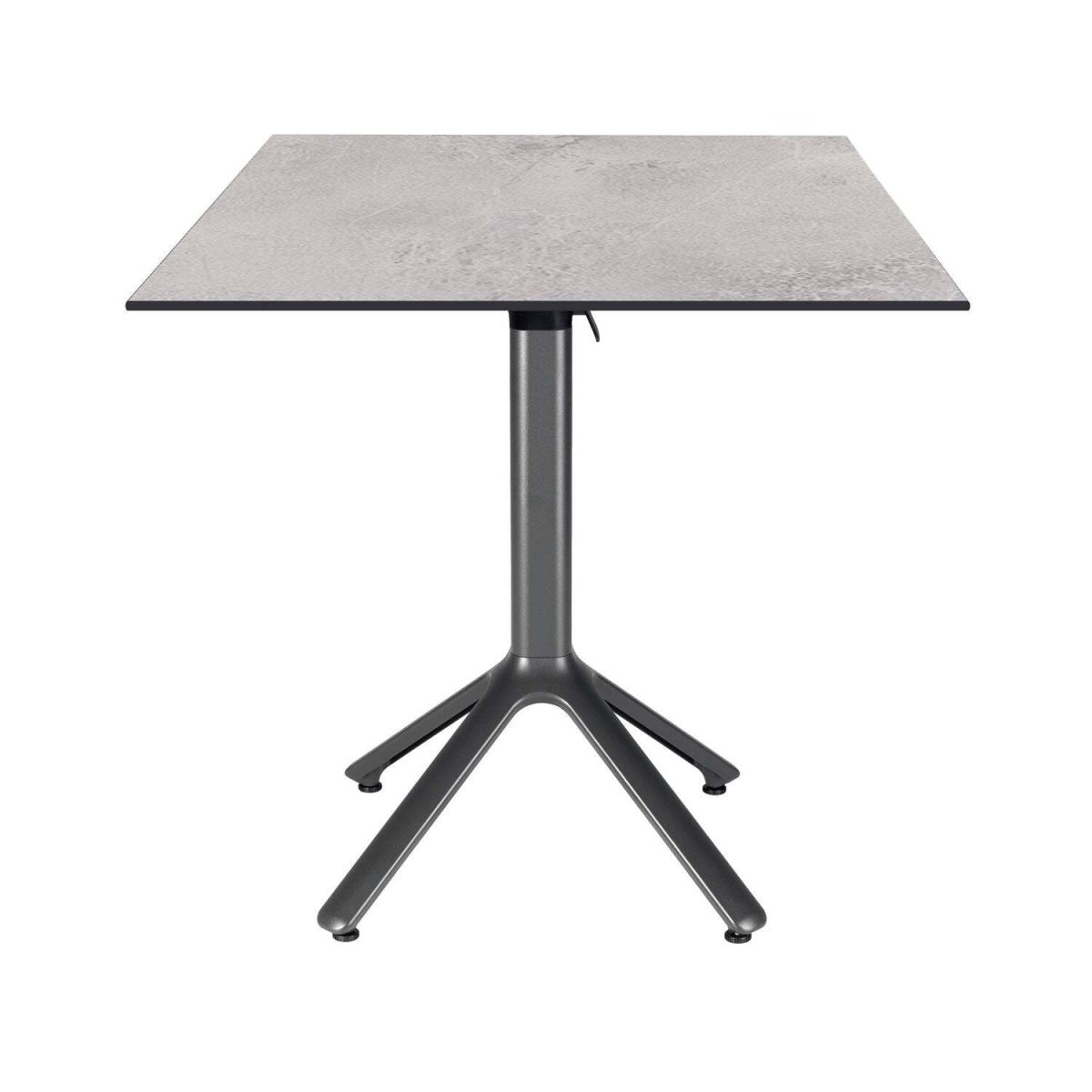 Tavolo pieghevole Nemo da esterno 70x70 RestooTab; 70x70x74 cm (LxLxH); Piano tavolo grigio chiaro, struttura grigio scuro; quadrata