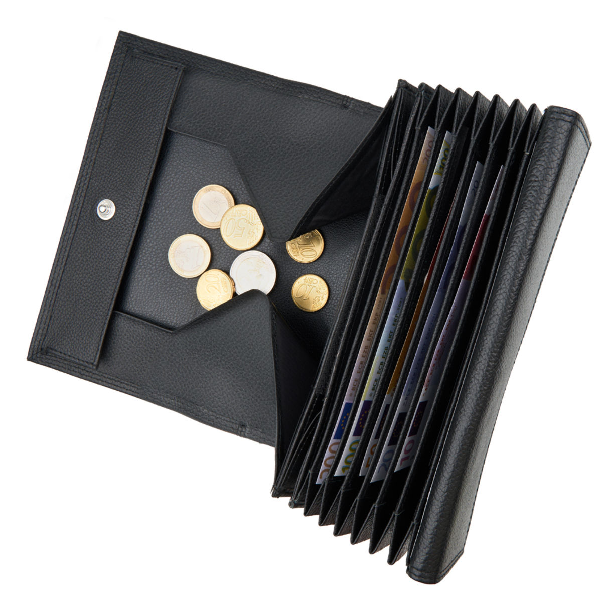 Ferducci Kellner-Set, Kunstleder mit Druckknopf 15.5x25 cm (LxB); schwarz