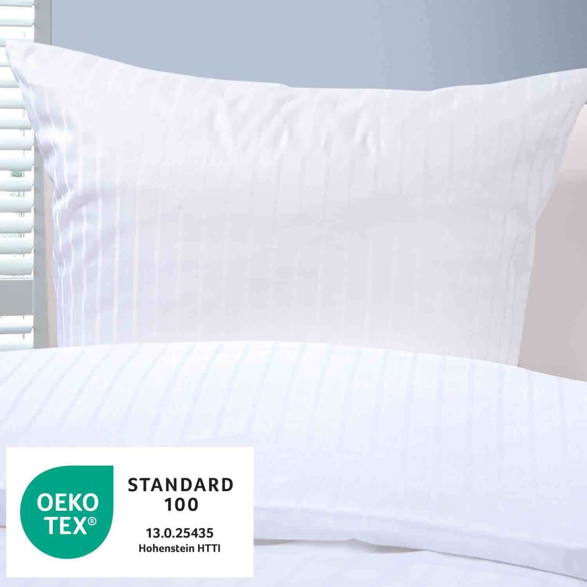 bertsch Hotelwäsche Satin-Bettwäsche 6/24mm Wechselstreifen weiss Bettbezug 140/210 cm, Mischgewebe 135x200 cm (BxL); weiß