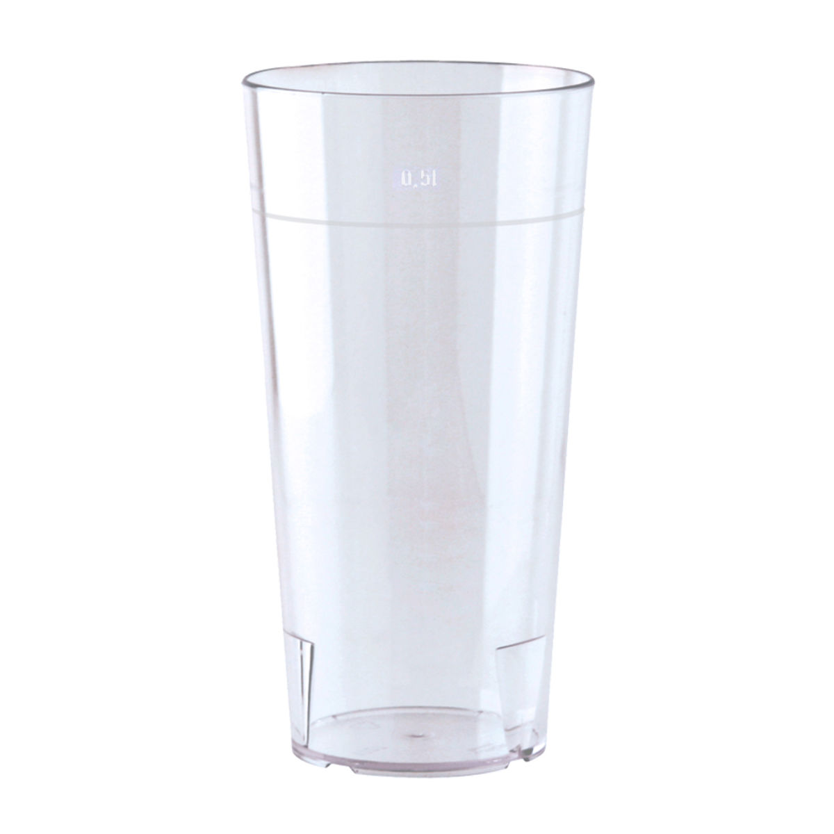 WACA Trinkbecher SAN Kunststoff 500 ml, 8x16.3 cm (ØxH); transparent; 0.5 l Eichstrich, 50 Stück / Pack