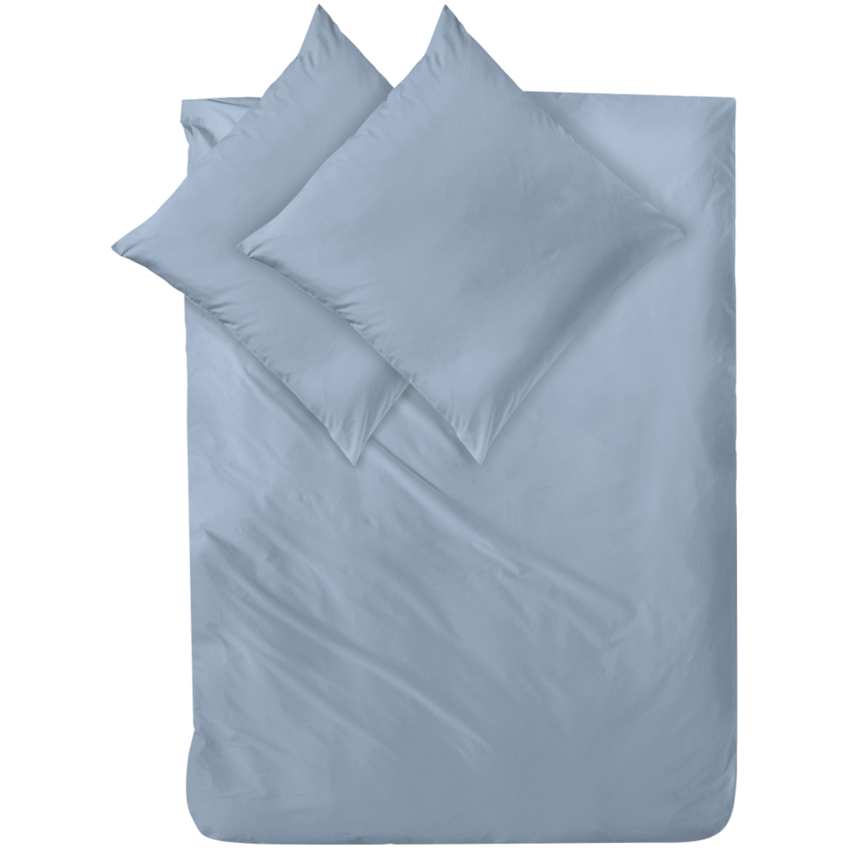 Decoper Decoper ® Mako-Satin Bettwäsche-Set aus 100% Baumwolle 200x200 cm (BxL), 80x80 cm (LxB); rauchblau