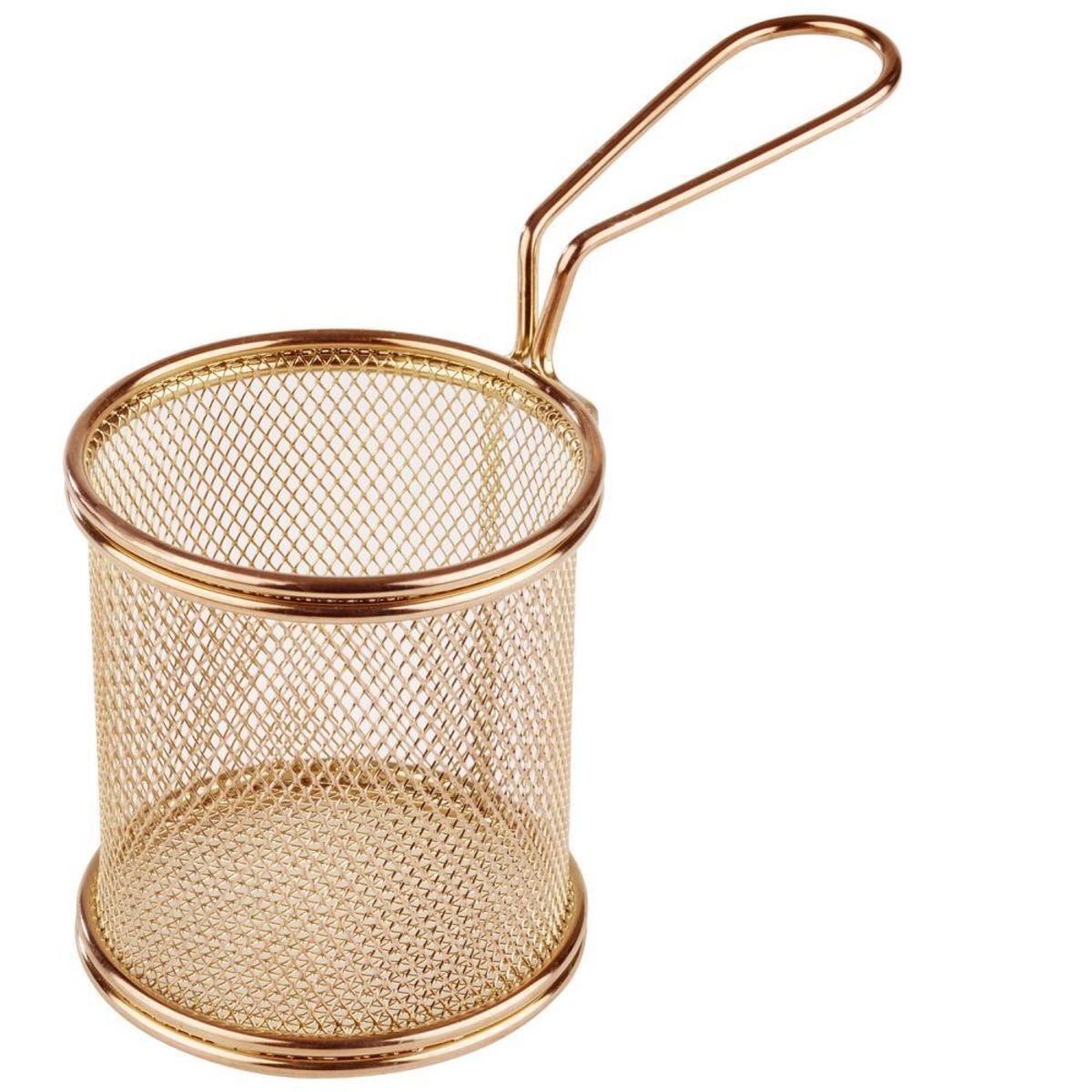APS Servier-Frittierkorb SNACKHOLDER, Edelstahl, rund 9x9x8x8.5 cm (LxBxØxH); gold; rund