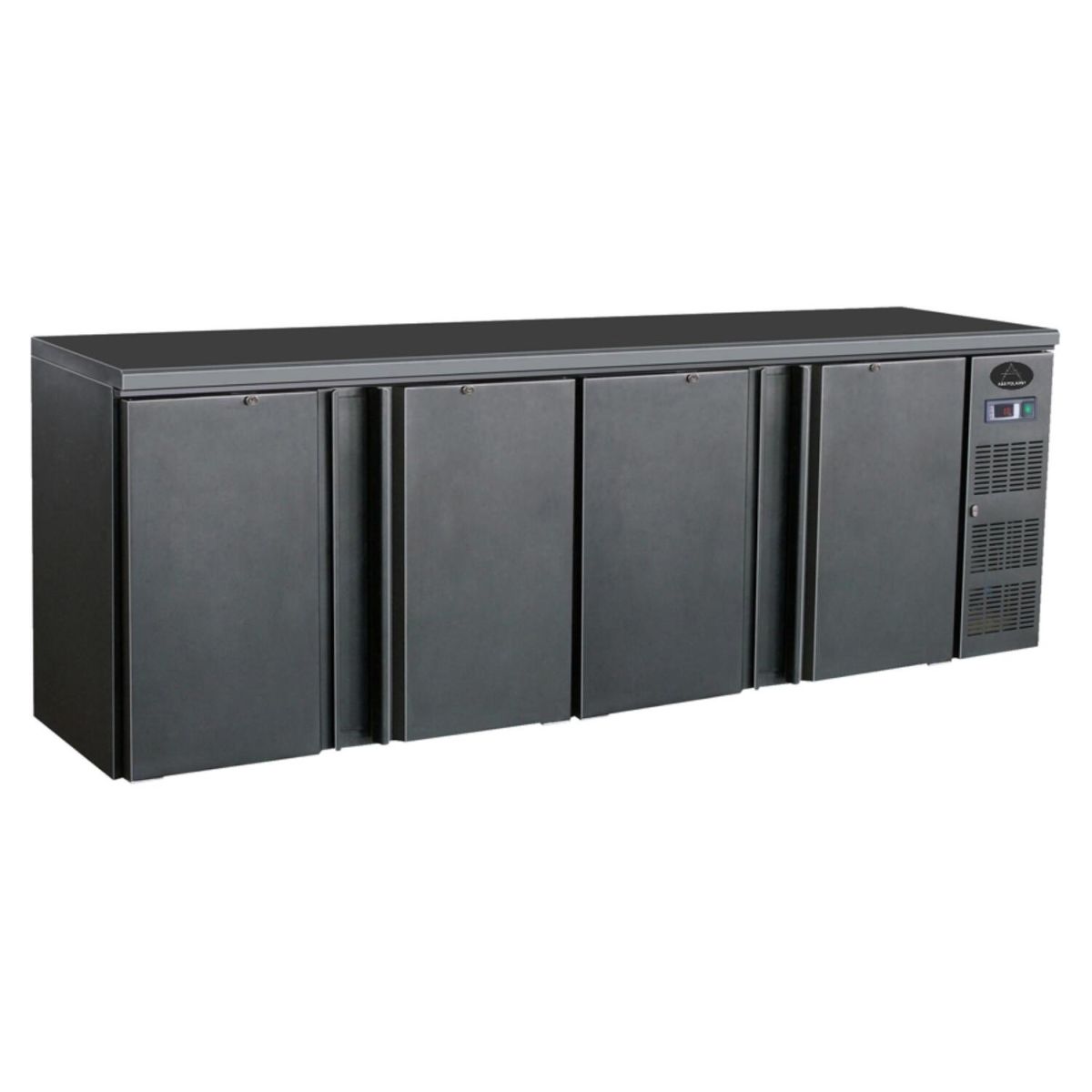 A&S Polarny Flaschenkühltisch I 698L I 4 Türen I BBC410 254.2x86x51.3 cm (BxHxT); schwarz