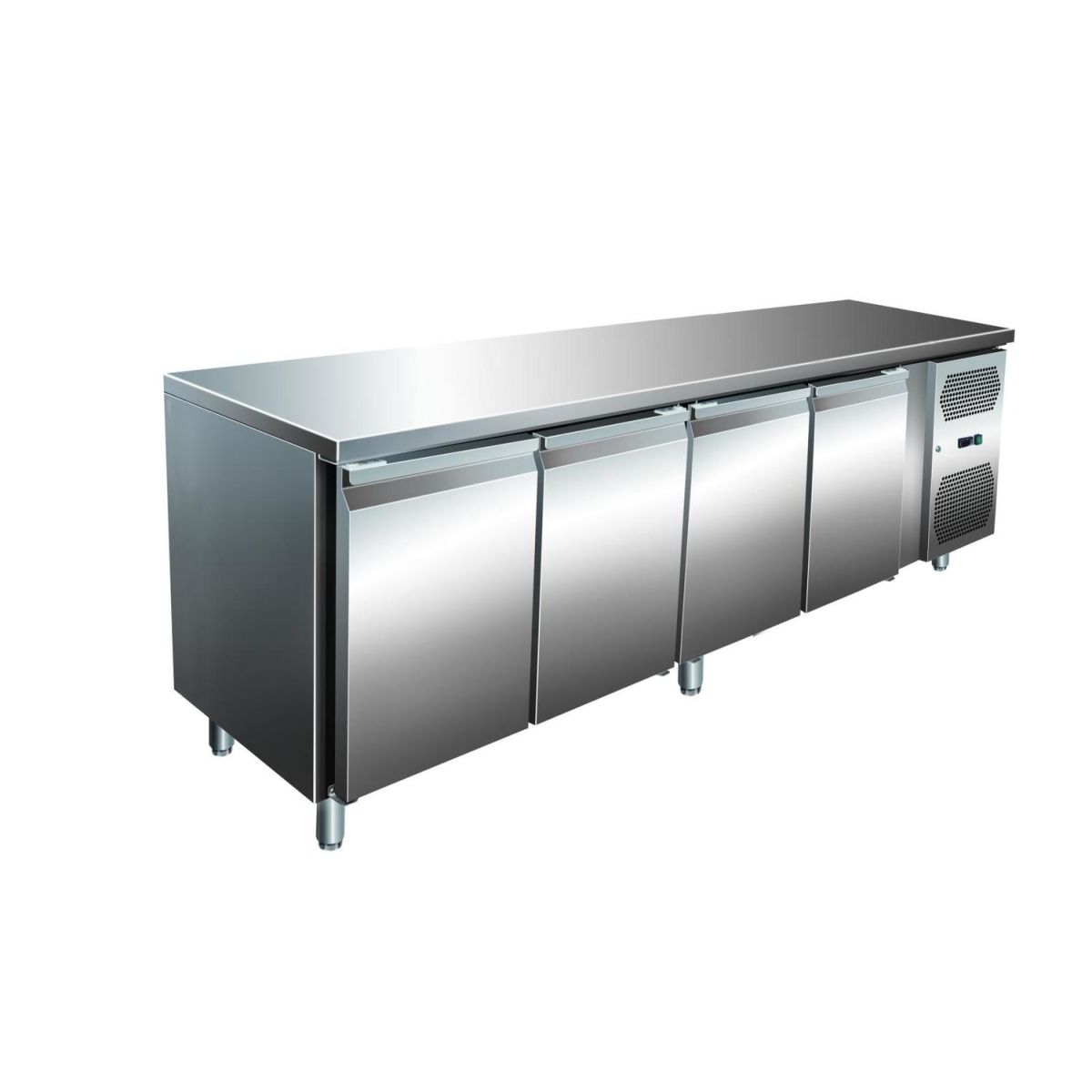 A&S Polarny VIP Kühltisch mit 3 Türen und Aufkantung -2 bis +8°C 1.795x700x860 mm 223x86x70 cm (BxHxT); edelstahl