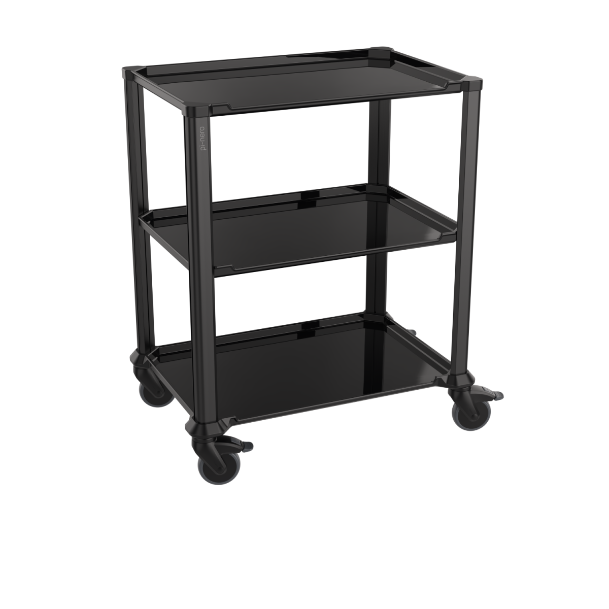 QUATRO Vielseitiger Multifunktionswagen 3 Ebenen Schwarz 76x53x90 cm (BxTxH); schwarz