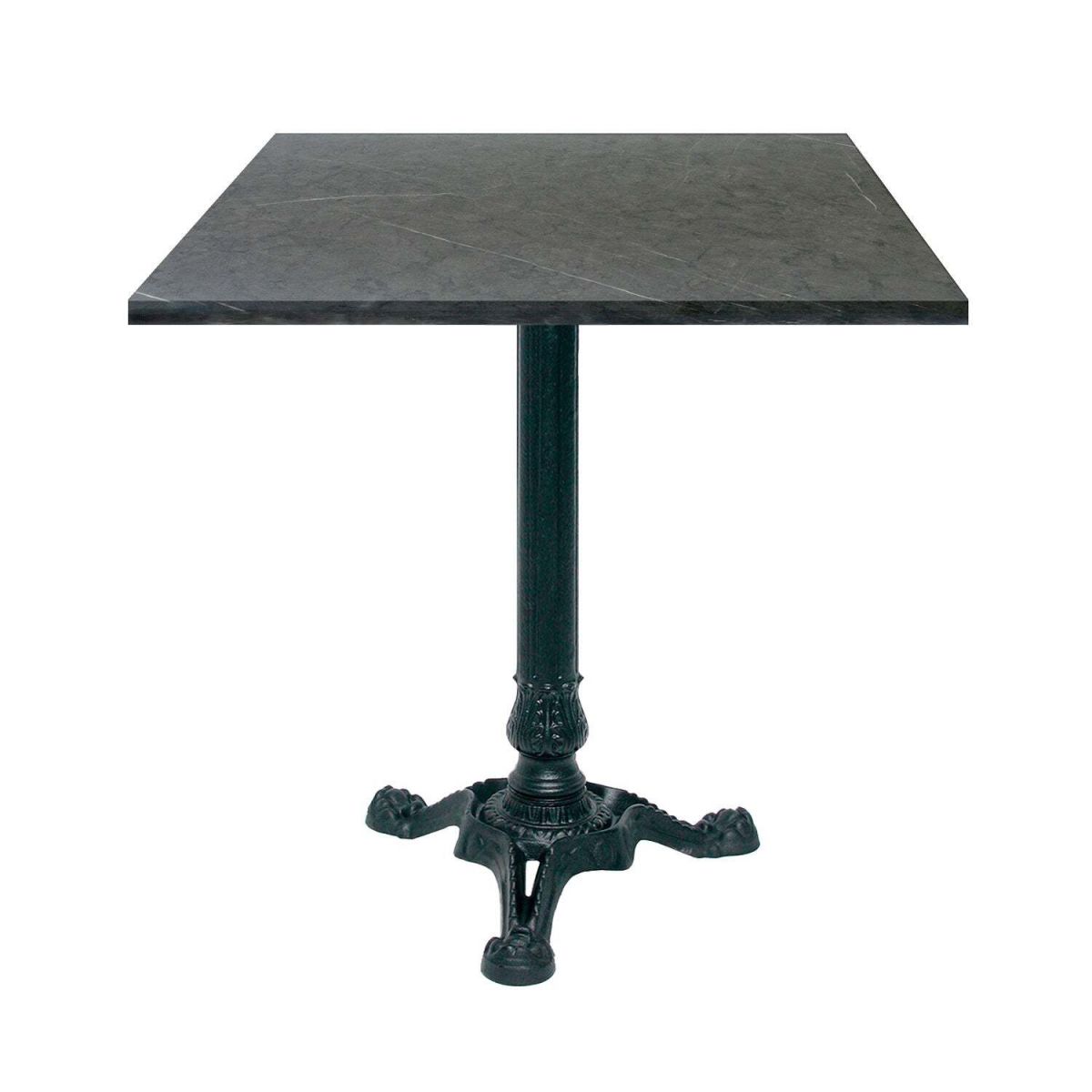 RestooTab Tisch Bistrot quadratisch - Dekor Stein & Holz 70x70x75 cm (LxBxH); schwarz/dunkelgrau; Gestell schwarz; quadratisch