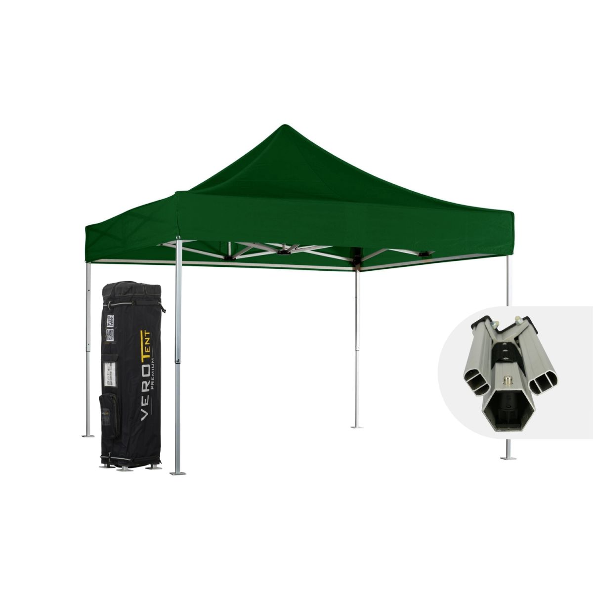 VeroTENT VeroTENT Faltpavillon 4x4m Luxea mit Dach 400x400x400 cm (LxBxH); grün