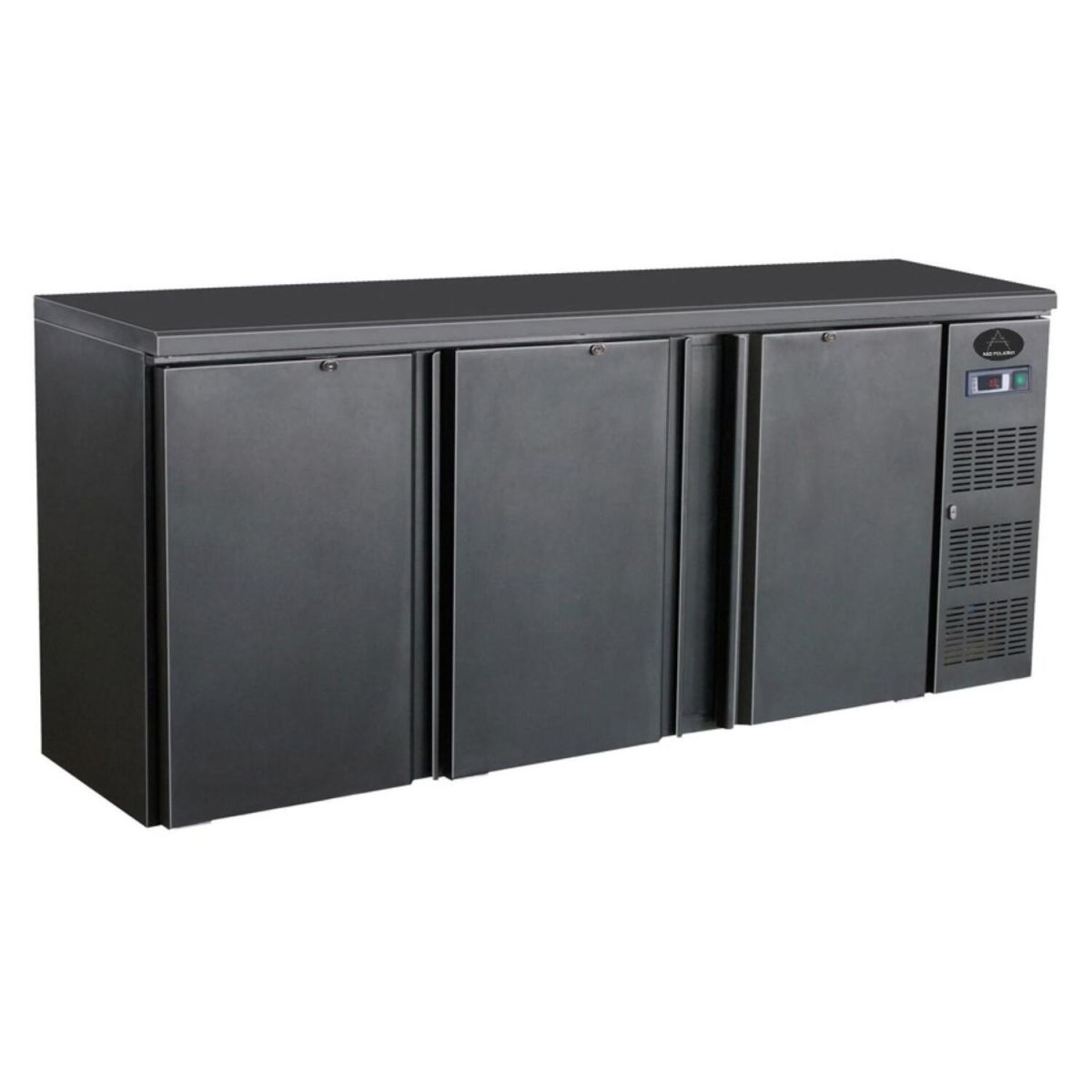 A&S Polarny Flaschenkühltisch I 537L I 3 Türen I BBC310 200.2x86x51.3 cm (BxHxT); schwarz