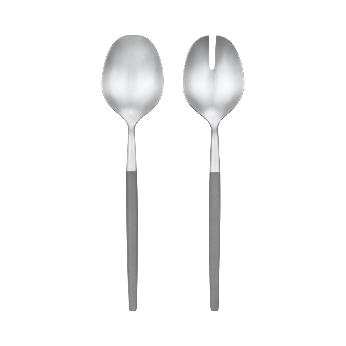 blomus Salatbesteck -MAXIME- 28 cm (L); silber, Griff dunkelgrau