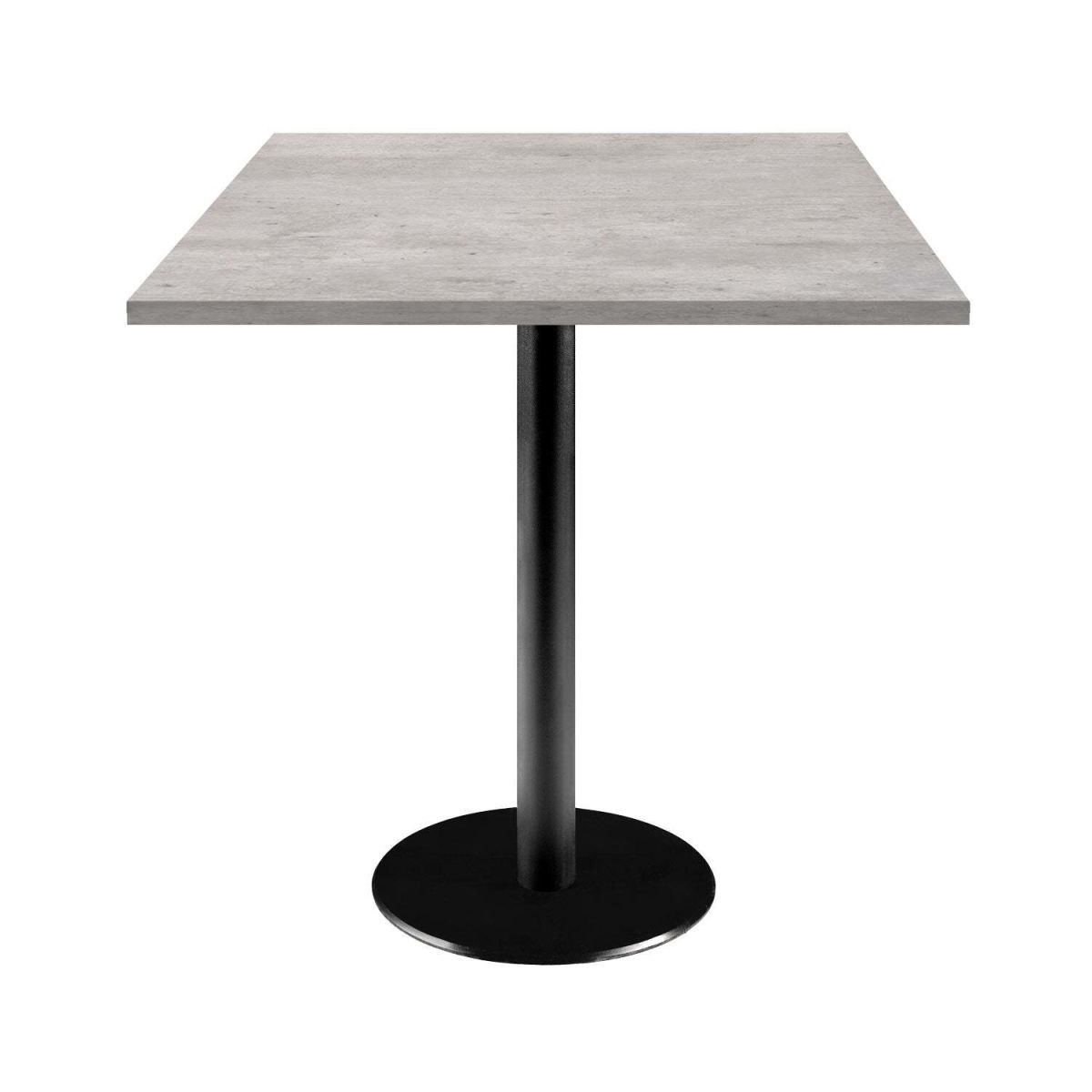 RestooTab Tisch Rome quadratisch - Dekor Stein 70x70x75 cm (LxBxH); Platte grau/beton, Gestell schwarz; quadratisch