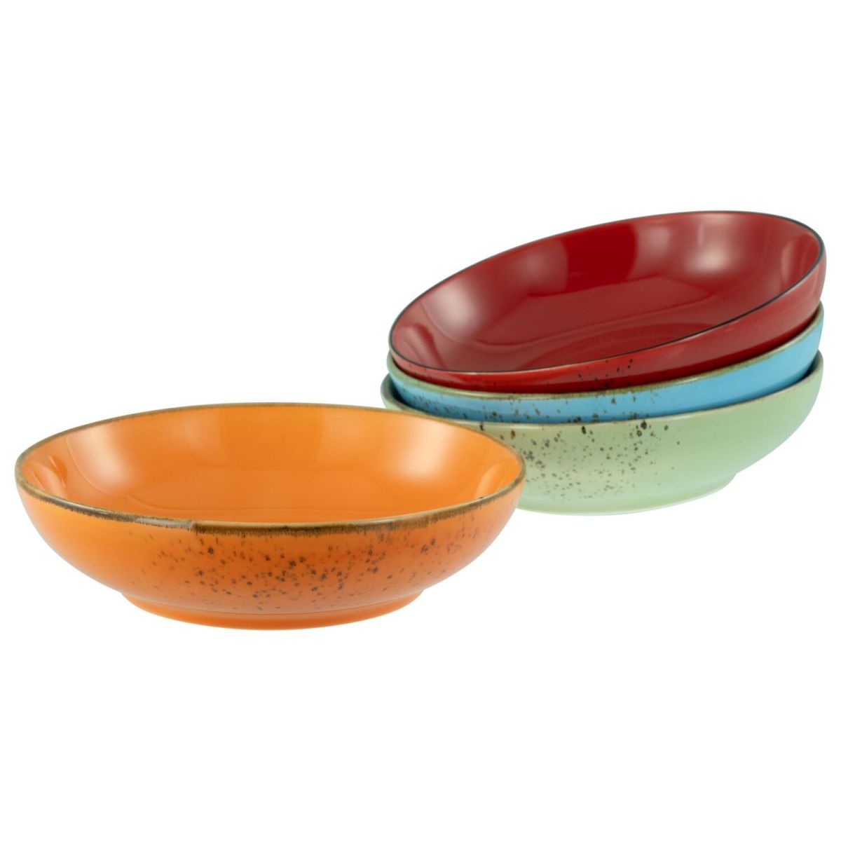 CreaTable Nature Collection - Poke Bowl 4-tlg 950 ml, 22.5x6 cm (ØxH); rot/orange/grün/blau; rund; 4 Stück / Pack