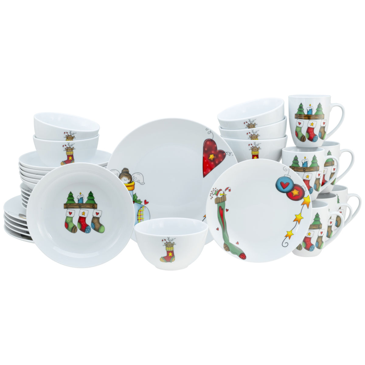 Calze Luna - Servizio da 30 pezzi CreaTable; multicolore