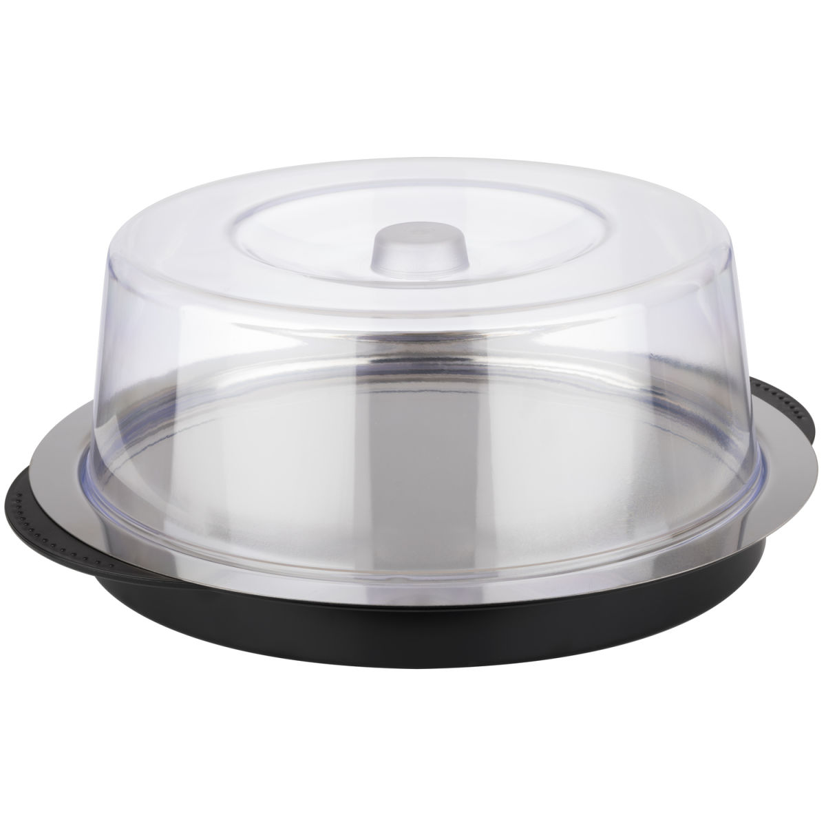 APS Thermo Tablett Set; 35x35x15 cm (LxBxH); schwarz/edelstahl/transparent; quadratisch
