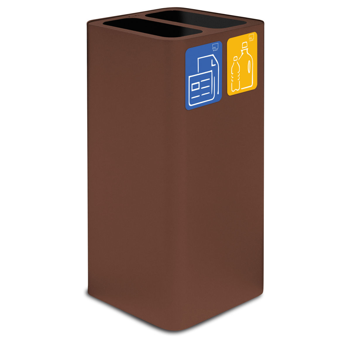 STIL CASA Stil Casa PURE Abfallsammelbehälter aus lackiertem Stahl, Deckel mit zwei Fächern, Magnetpiktogramm-Kit, Corten. 100 l, 38.3x38.3x82.5 cm (LxBxH); rostbraun; rechteckig