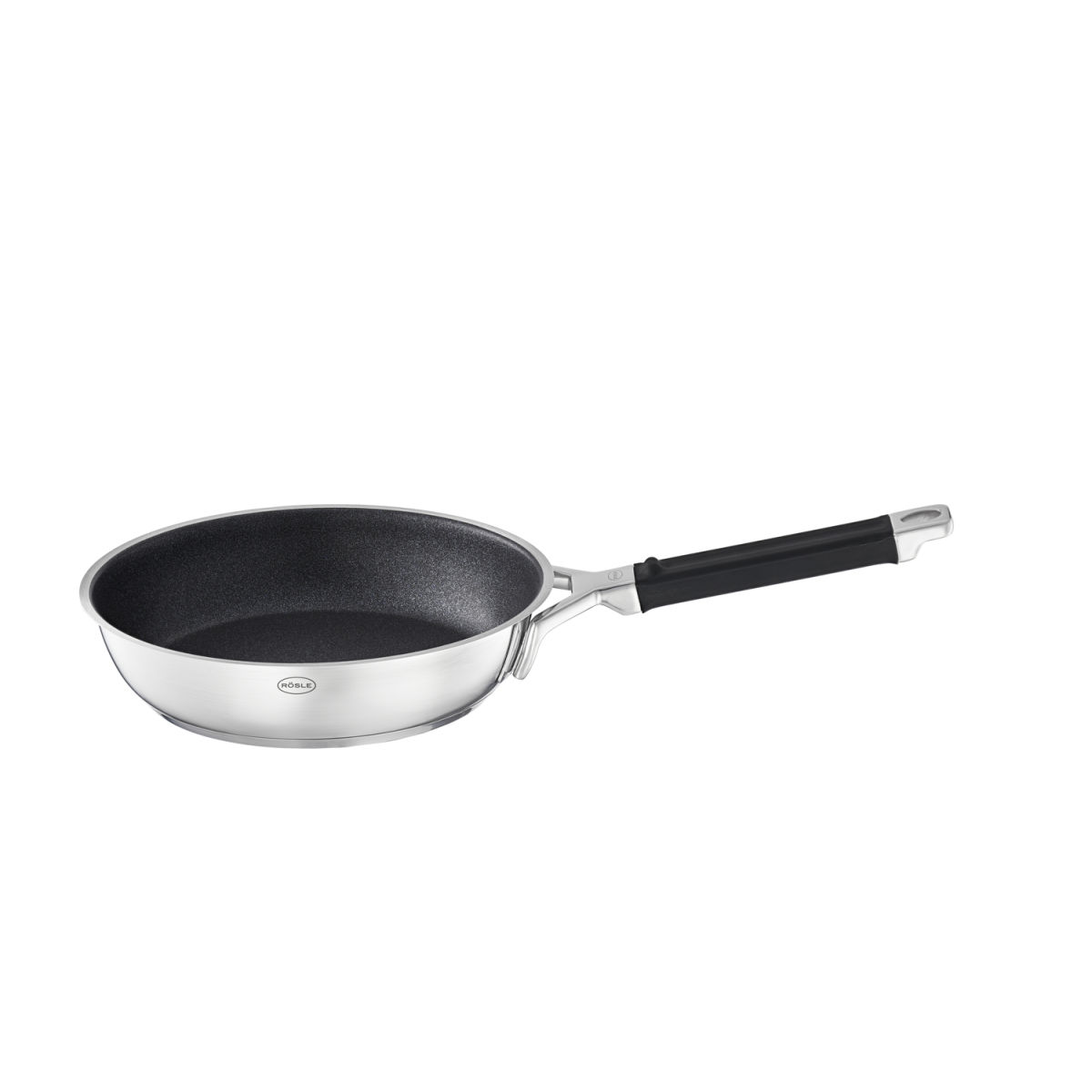 RÖSLE Bratpfanne Silence Pro, ProResist 0.022 l, 46.9x25.6x9.5 cm (LxBxH); silber/schwarz; rund