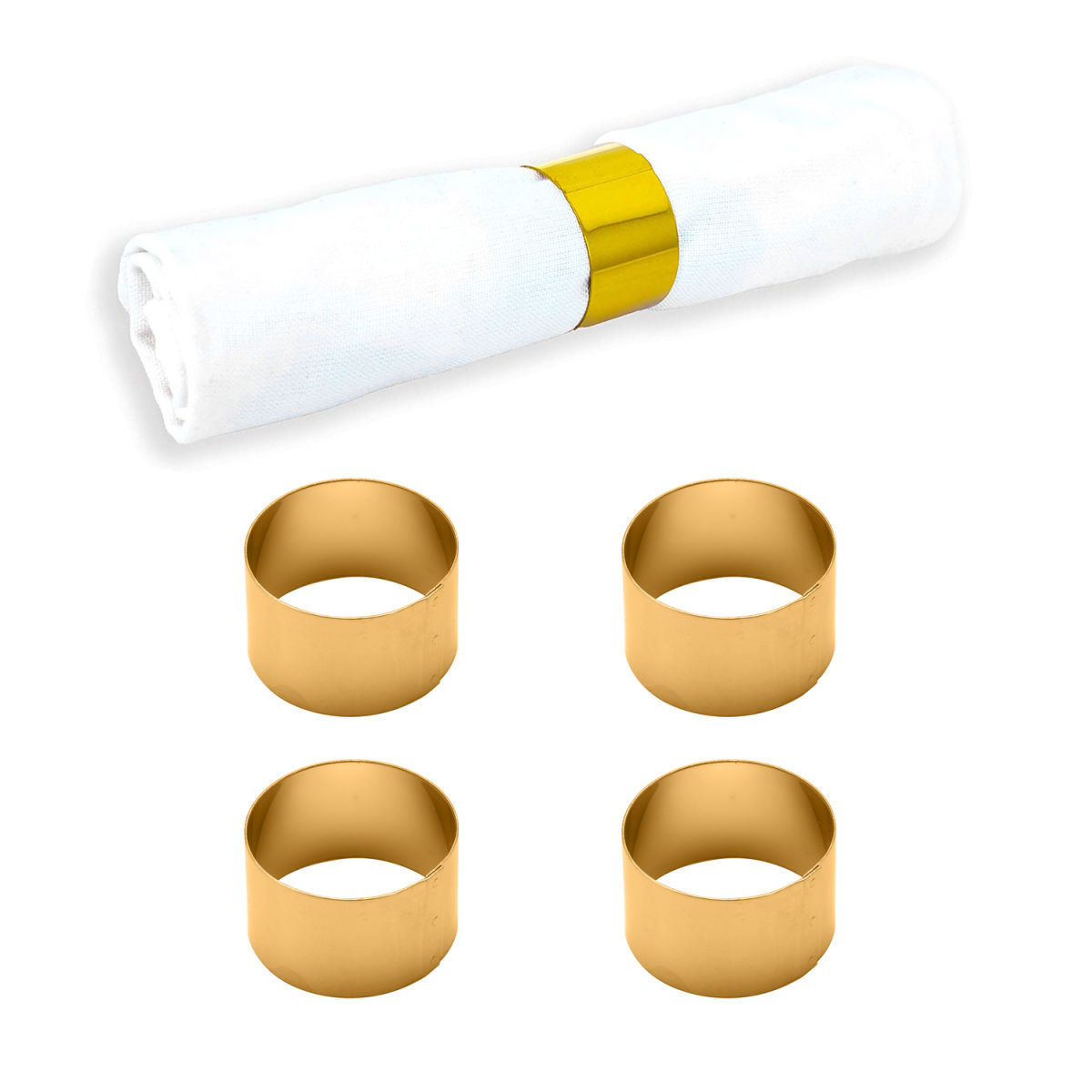 ECHTWERK Serviettenring-Set Kreis-Design 3x4x3 cm (LxBxH); gold; 4 Stück / Pack