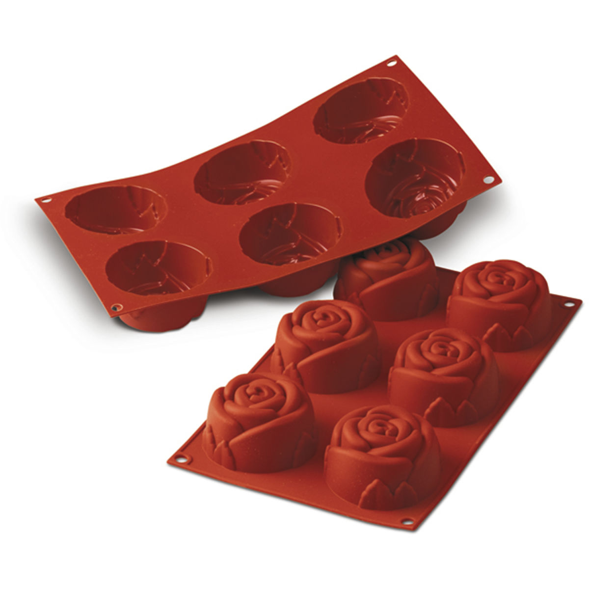 Schneider Silikonbackform Rose 115 ml, 30x17.5x4 cm (LxBxH); rot