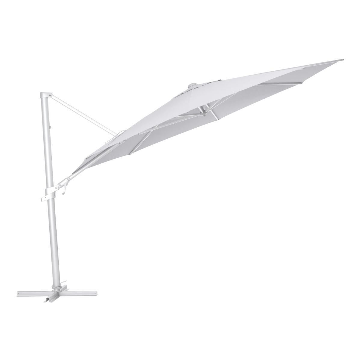 KETTLER Schirm UPF 50+ EASY FLEX , mit PU-Beschichtung 350x350x350x260 cm (LxBxØxH); hellgrau; Gestell silber; rund; 3 Stück / Pack