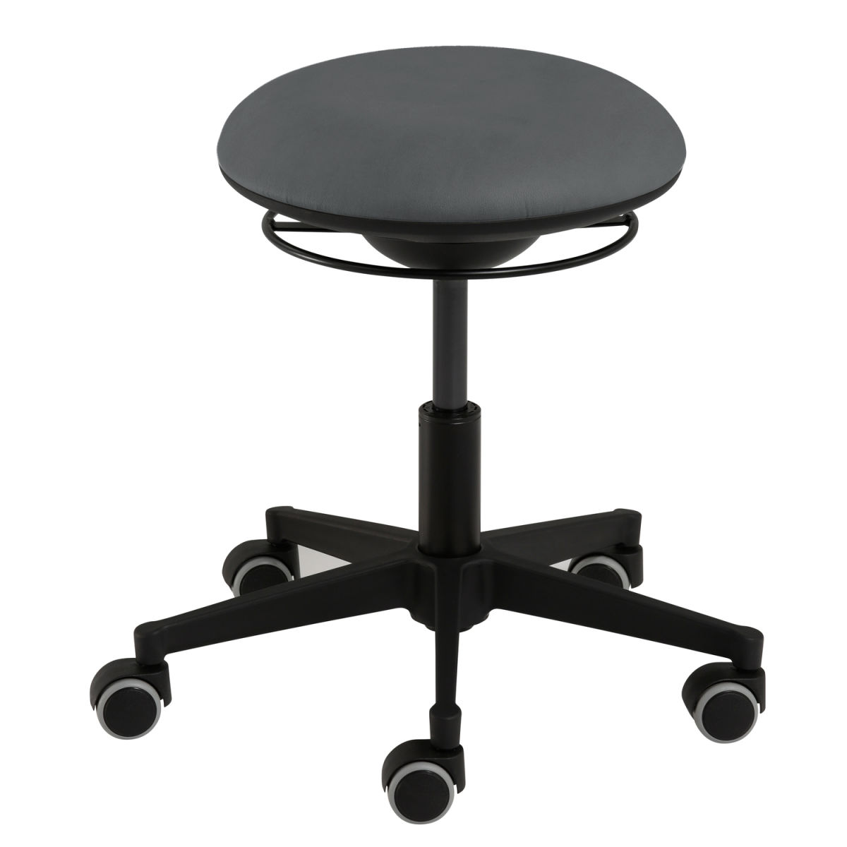 Mayer Sitzmöbel Funktionsdrehhocker 3D 49x45x49 cm (BxHxT); Sitz graphit, Gestell schwarz