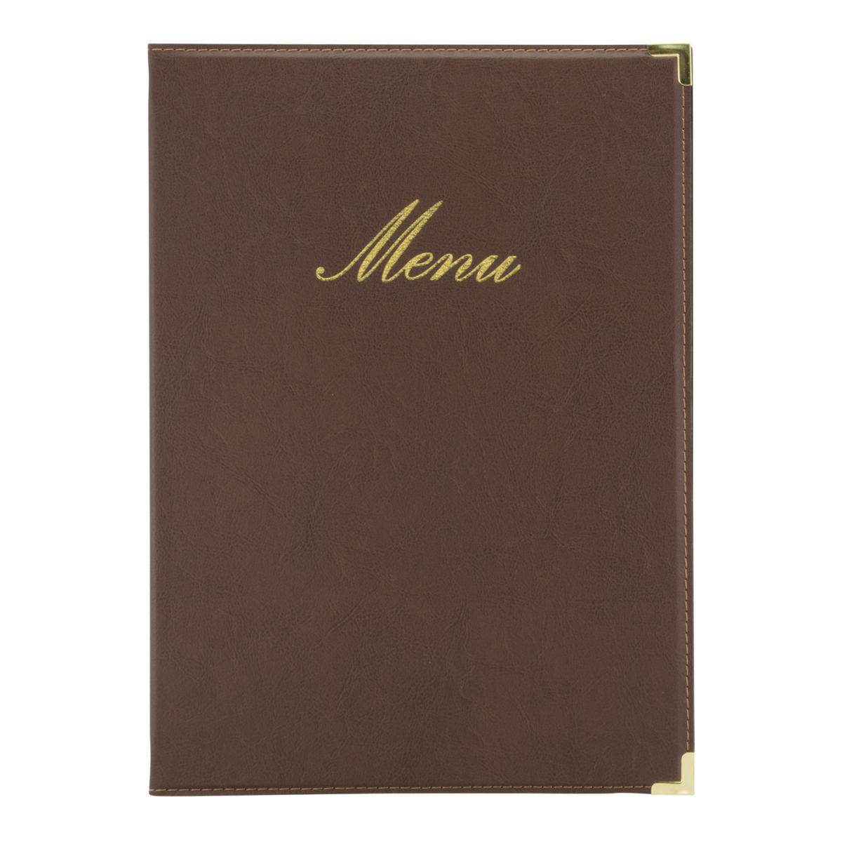 Copertina Menu A4 Classic - Marrone - Similpelle - 4 facciate Securit; 24.5x34 cm (LxH); marrone