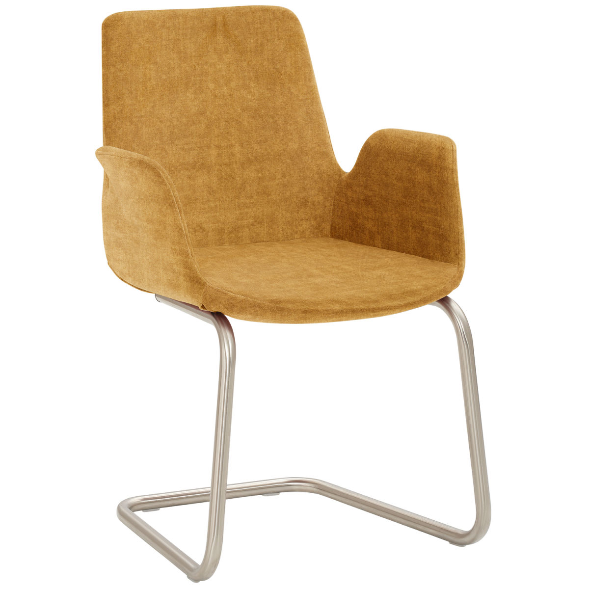 Mayer Sitzmöbel Sessel 2009 Polyester-Stoff, mit Armlehnen 58x56x86 cm (BxTxH); Sitz senf, Gestell edelstahl