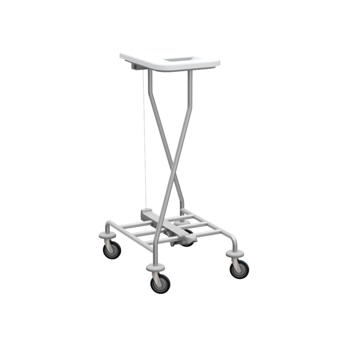 QUATRO Sammelwagen für Wäsche und Abfall mit Pedal EINZEL 44x95 cm (BxH); silber