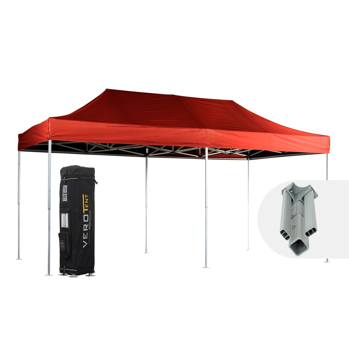 VeroTENT VeroTENT Faltpavillon 3x6m Classic mit Dach 300x600x330 cm (LxBxH); rot