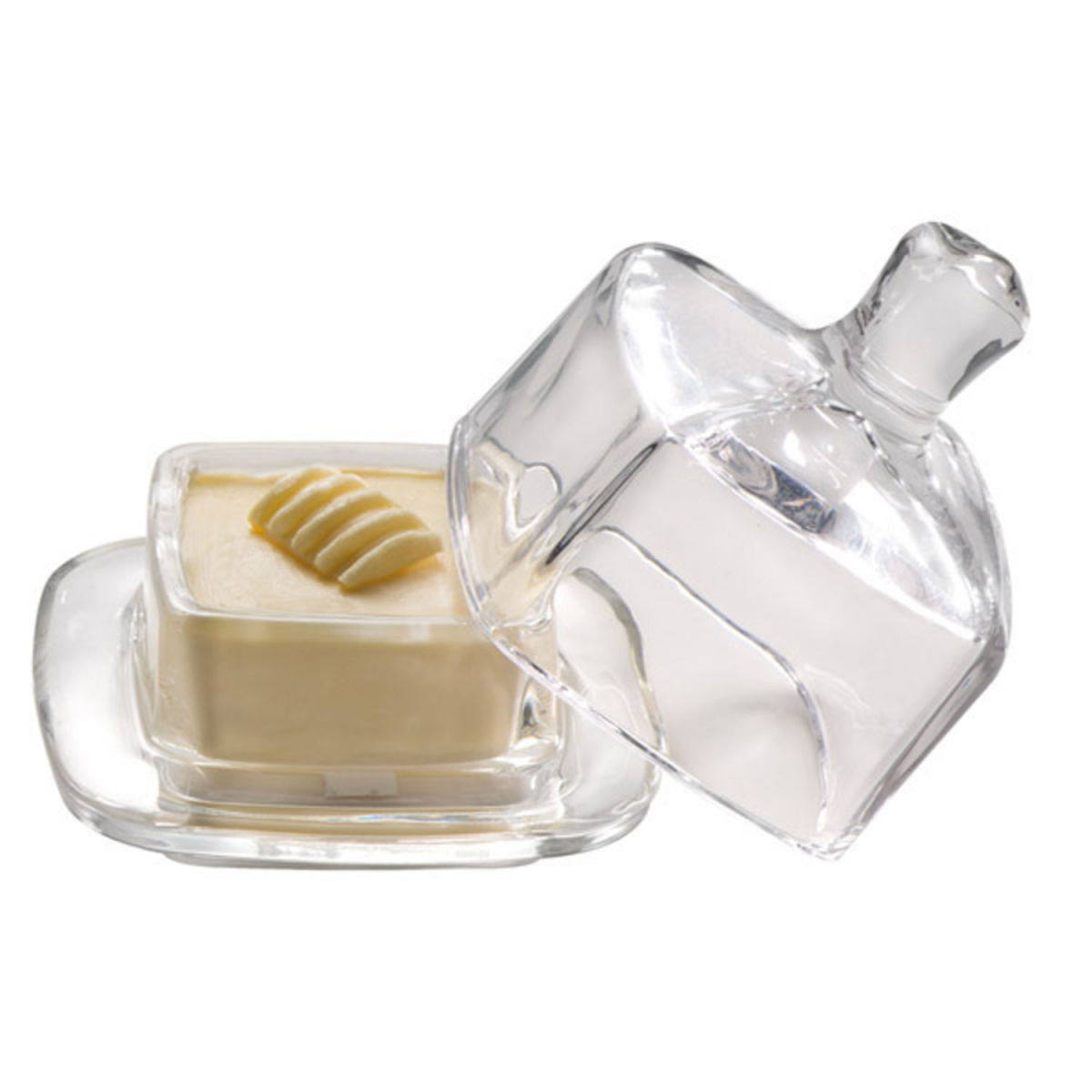 APS Butterservierer, Glas, eckig 70 ml, 9x9x9 cm (LxBxH); transparent; quadratisch