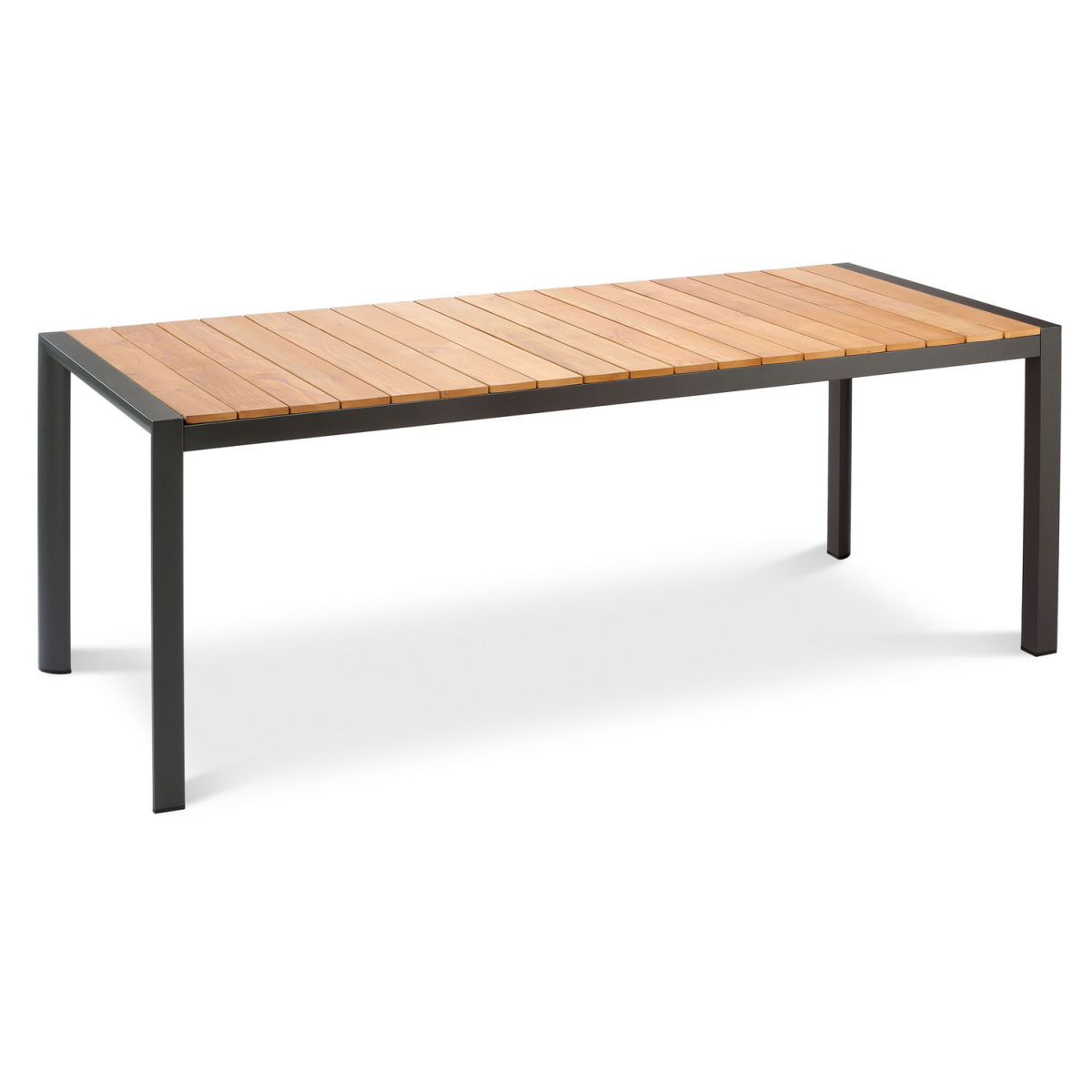 Tavolo Paros, teak Barths; 210x90x76 cm (LxLxH); antracite/marrone; rettangolare