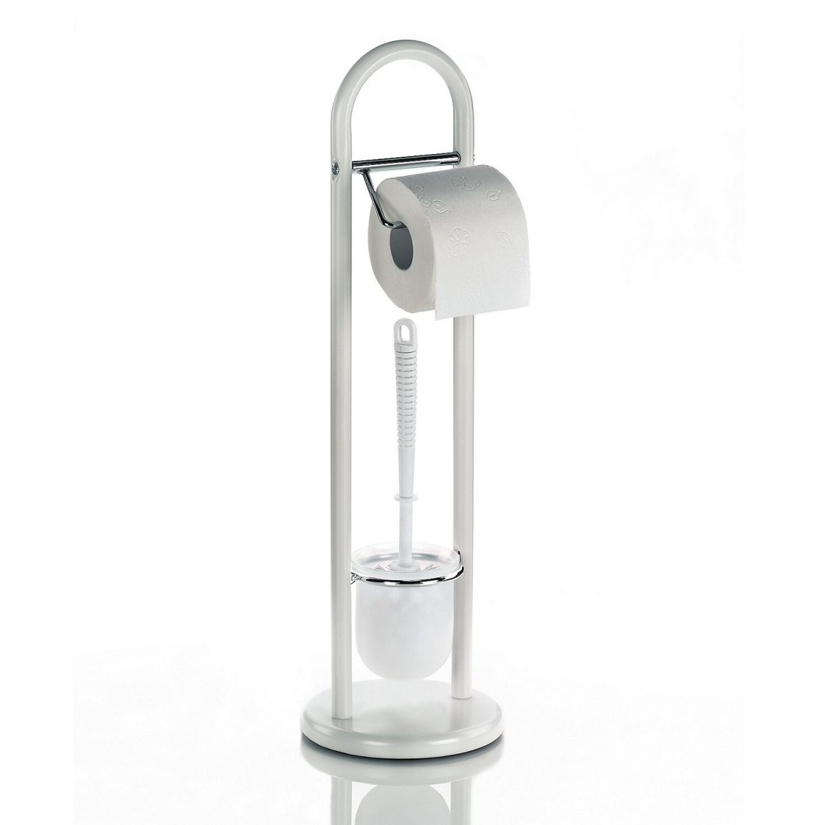 kela Toilettengarnitur Linda Metall 19x19x19x65 cm (LxBxØxH); weiß