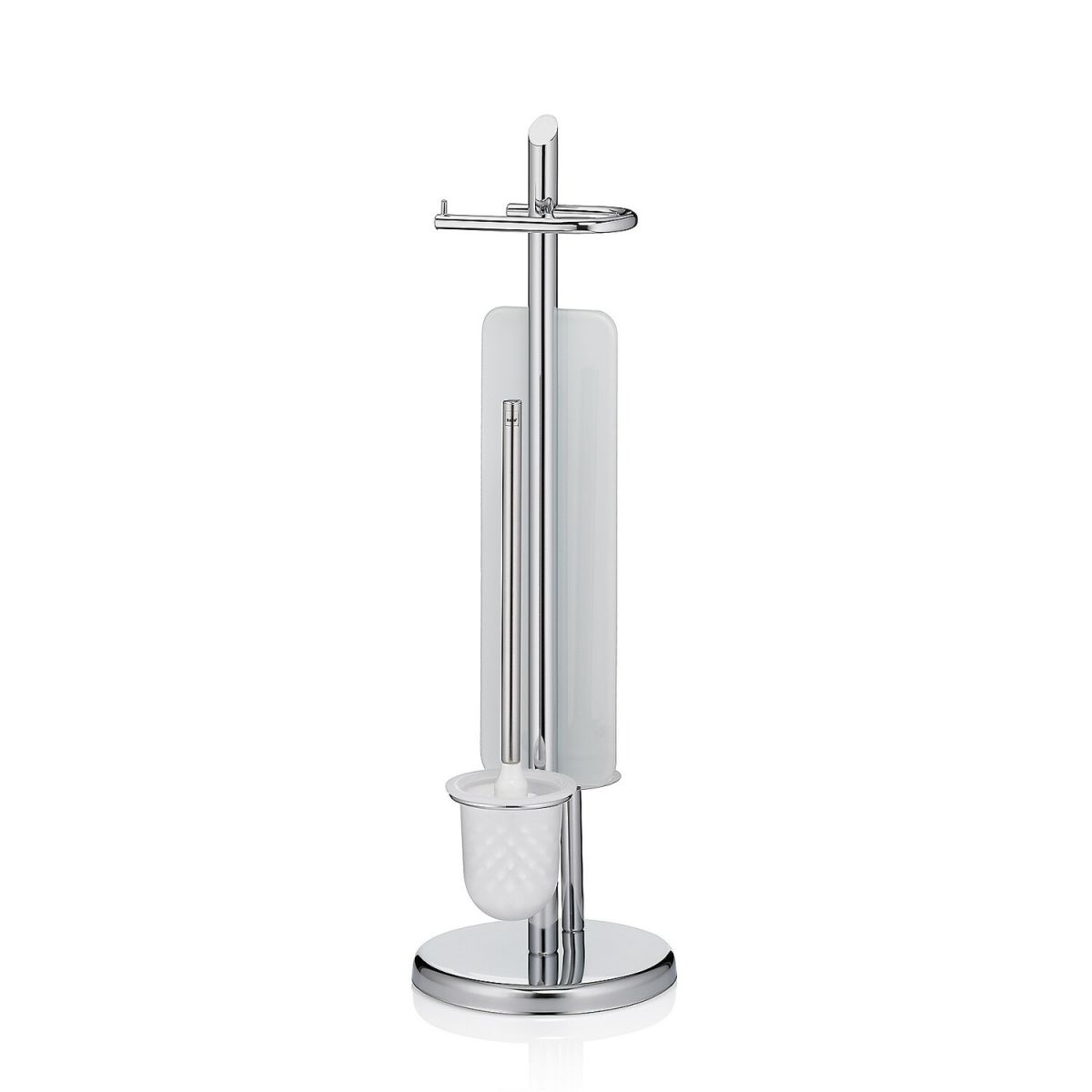 kela Toilettengarnitur Ken mit Ersatzrollenhalter Metall glänzend 22x73 cm (ØxH); silber