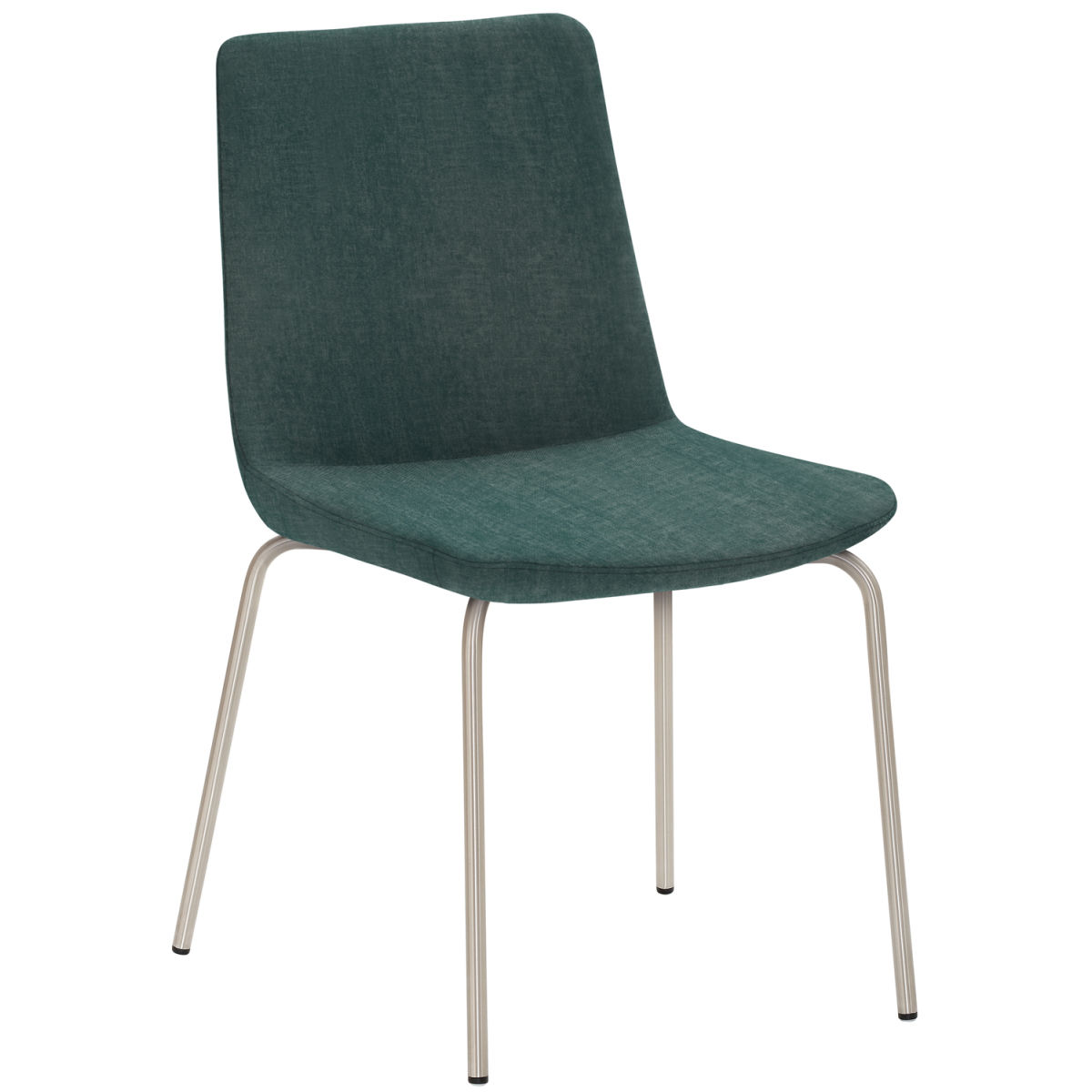 Mayer Sitzmöbel Freischwinger Stuhl Samt Stoff 48x54x87 cm (BxTxH); Sitz petrol, Gestell edelstahl