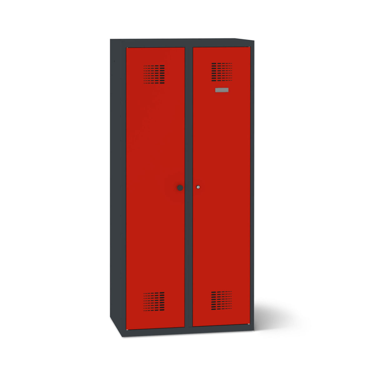 rotstahl Doppelspind mit anthrazitgrauem Korpus 80x50x180 cm (BxTxH); rot