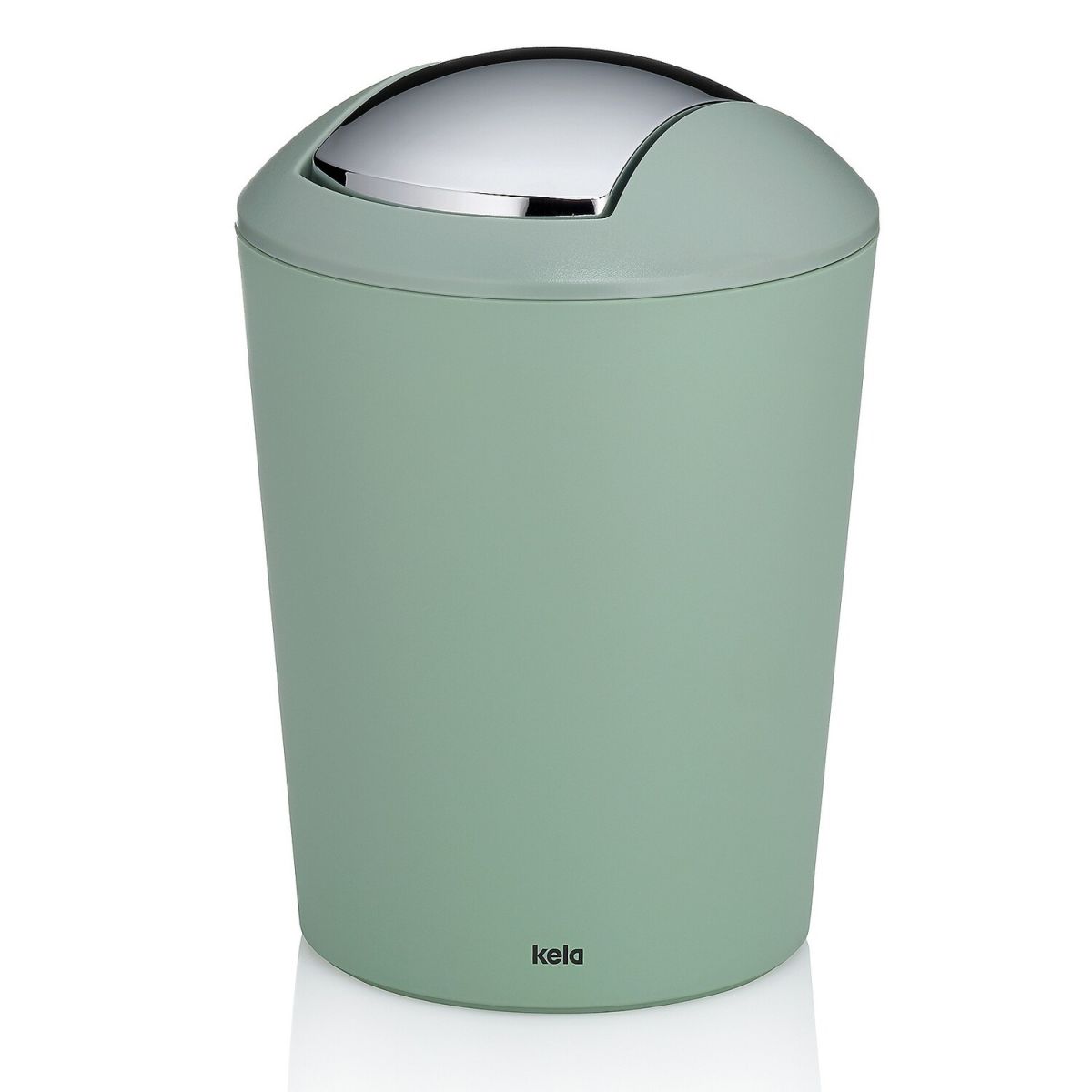 Pattumiera con coperchio a ribalta Marta in plastica kela; 1700 ml, 15x21 cm (ØxH); verde