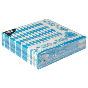 Itenga Servietten Bayrisch – 40 Stück, 30x30 Cm, 3-lagig, Mit Sprüchen 'Schee Dass'd Do Bist' & 'An Guadn'
