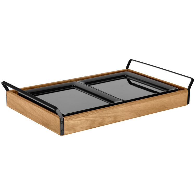 Set fraîcheur Esino bas mélamine 2 x GN 1/2, en bois massif