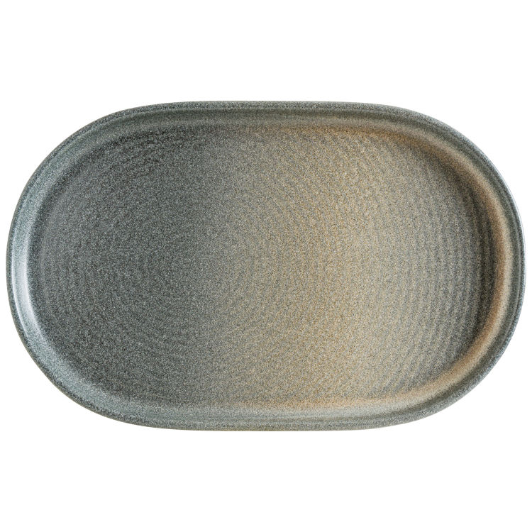 Assiette/plat Hornfels Ripple, passe au lave-vaisselle, porcelaine