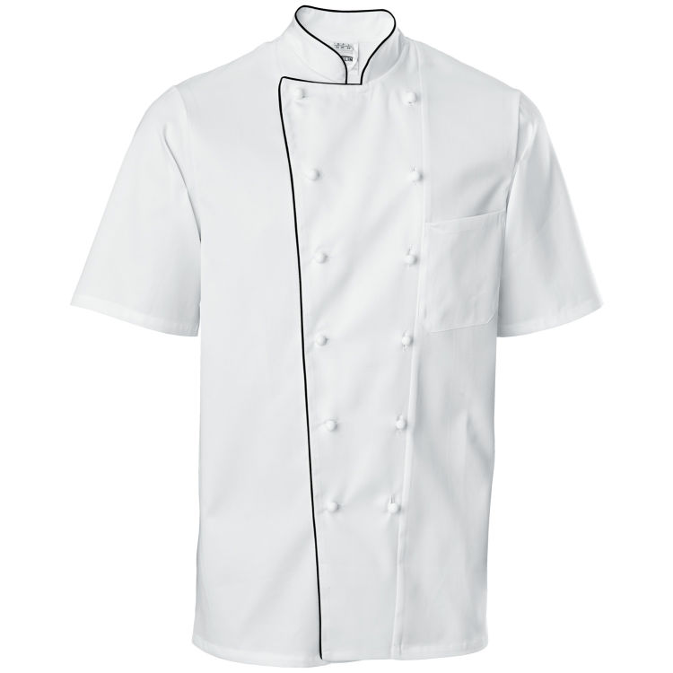 Men's chef jacket Premium Chef half sleeve colored piping