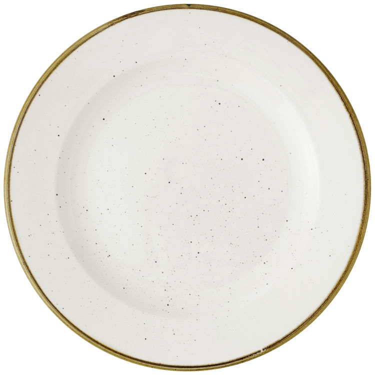 Tallerken Stonecast Barley White med brem