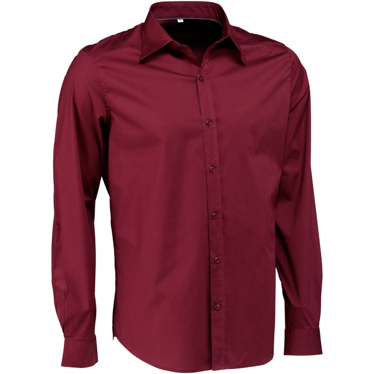 Chemise homme manches longues Bruce coupe ajustée, coton élasthanne